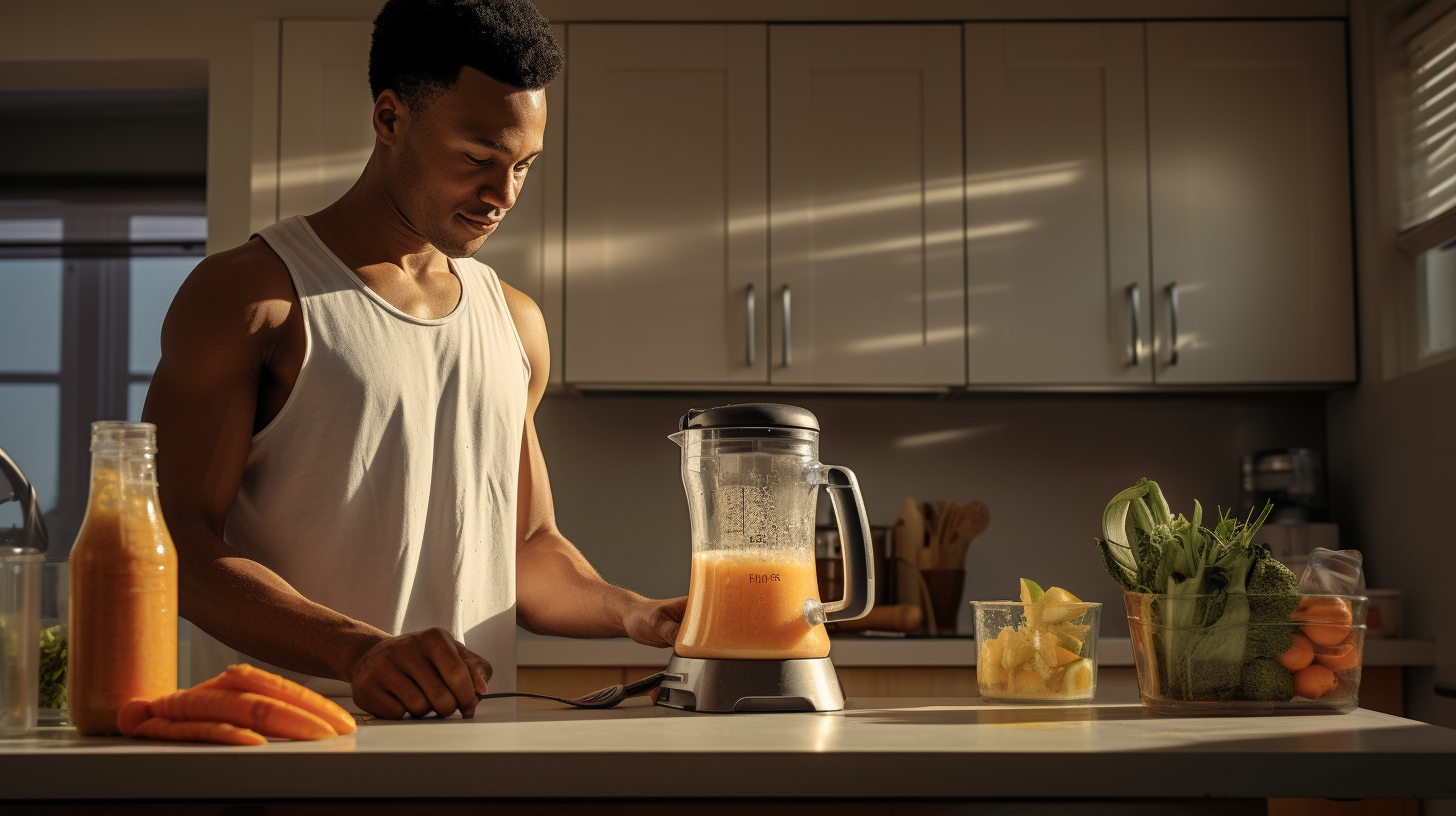 image_of_a_Kenyan_man_preparing_immunity_smoothie